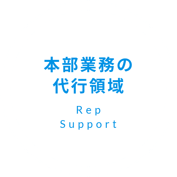 本部業務の代行領域  Rep Support